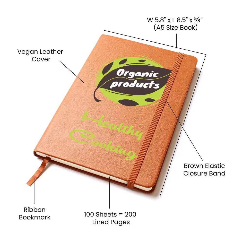 Healthy Cooking - Recipe Book, and Healthy Food Journal - Leatherbound Notebook - Gifts From The Heart