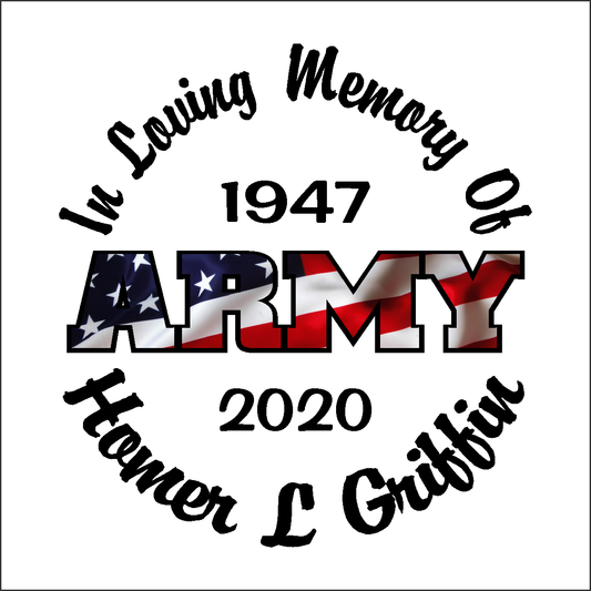 ARMY Full Color Flag - Celebration Of Life Decal