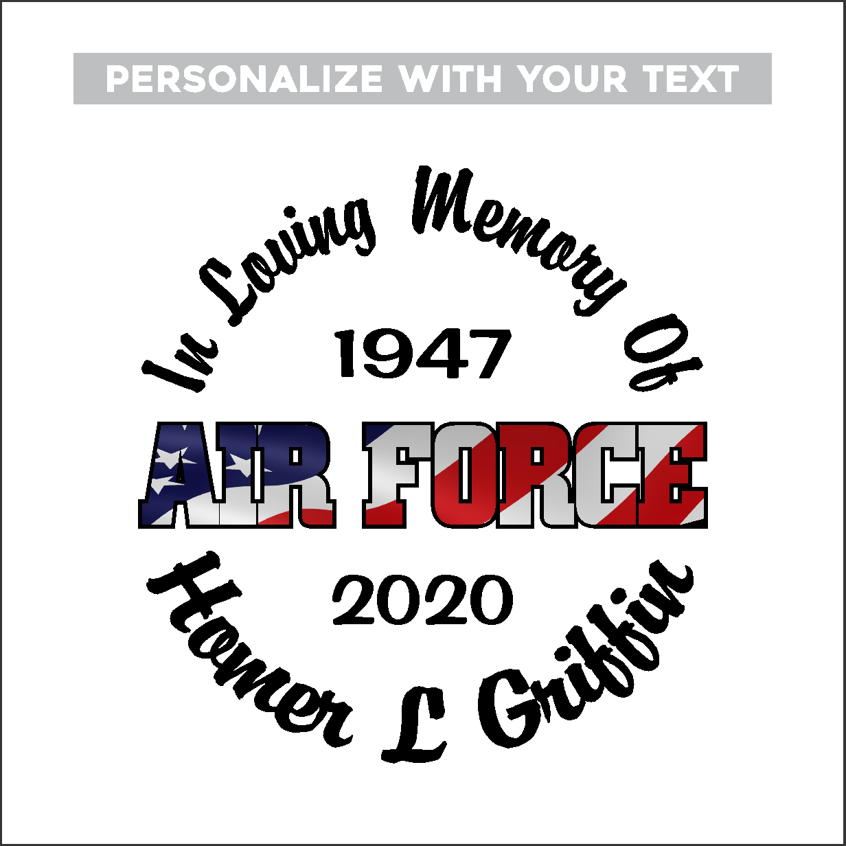 Air Force Full Color Flag - Celebration Of Life Decal