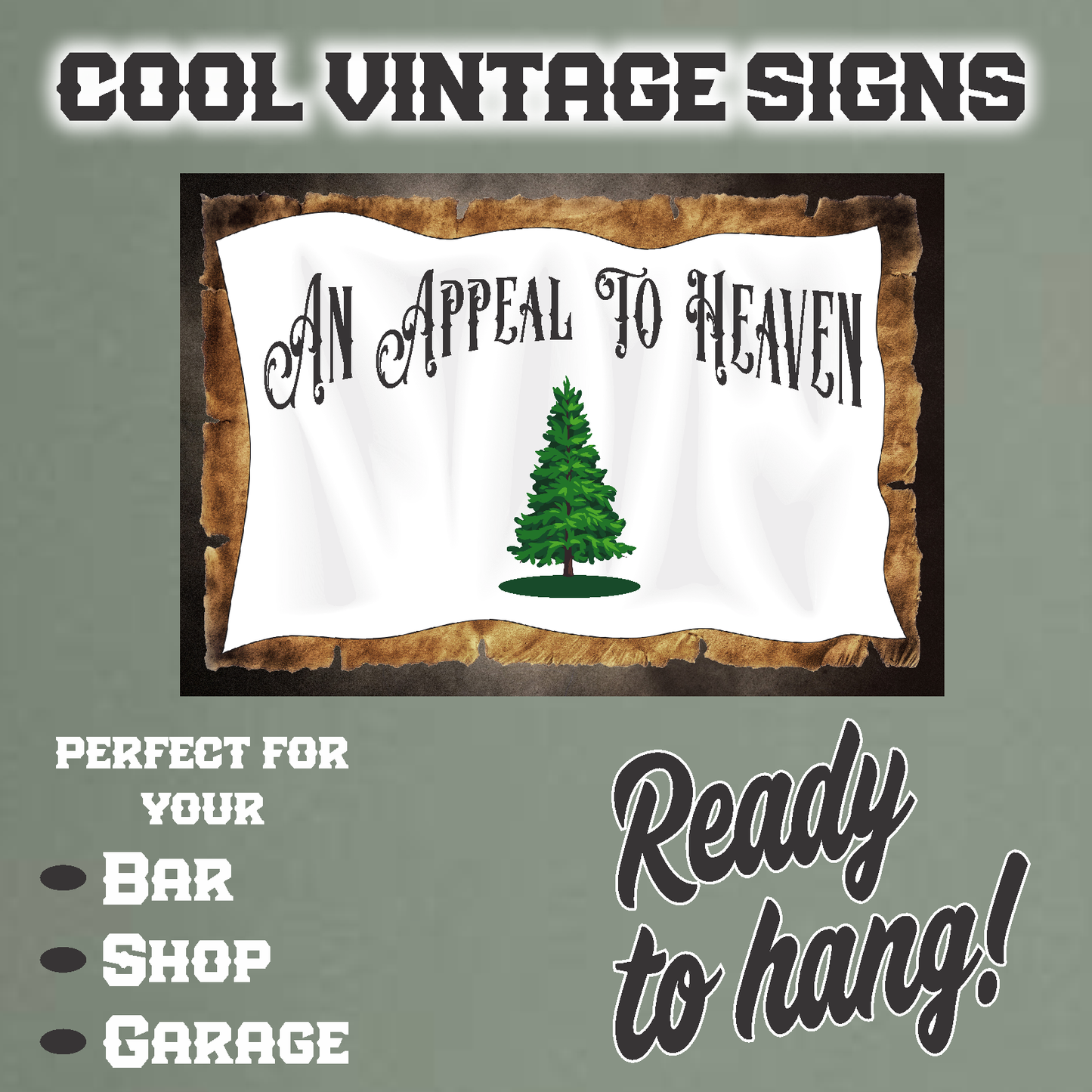 An Appeal To Heaven (Horizontal) - 12" x 18" Vintage Metal Sign