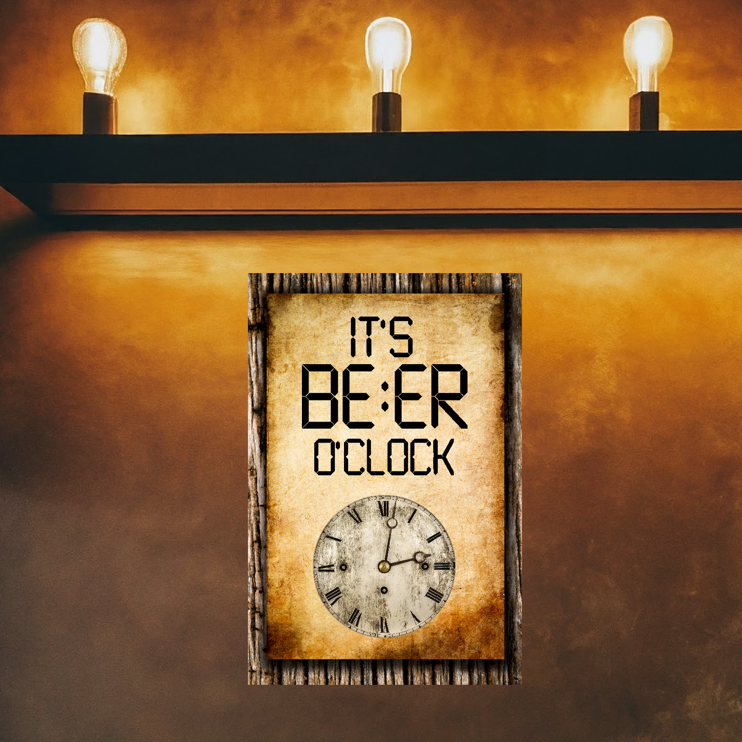 It's BEER O'clock (clock) - 12" x 18" Vintage Metal Sign