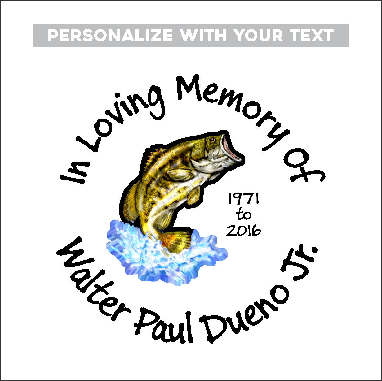 Bass Fish Full Color - Celebration Of Life Decal