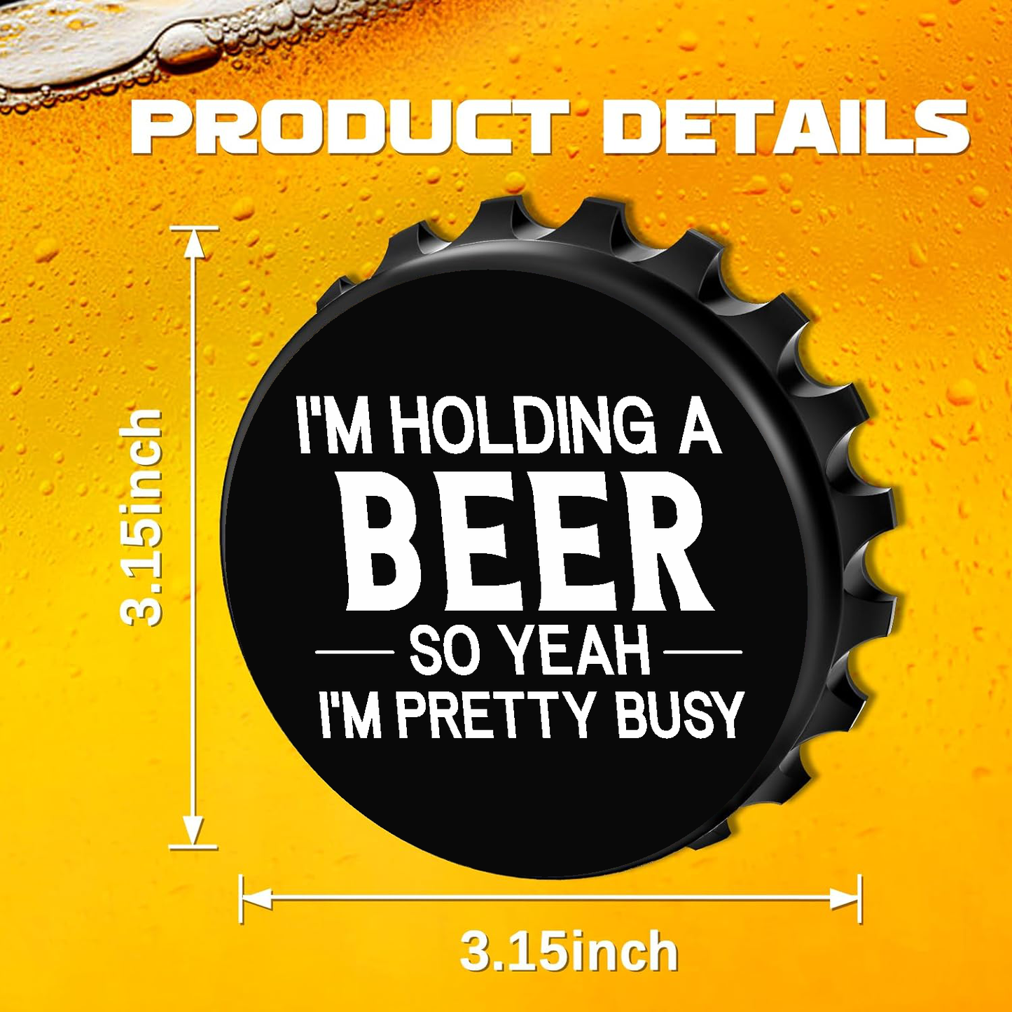 I'm Holding A Beer - Designer Beer Bottle Opener Magnet for Refrigerator, Gifts for Beer Lovers, Black