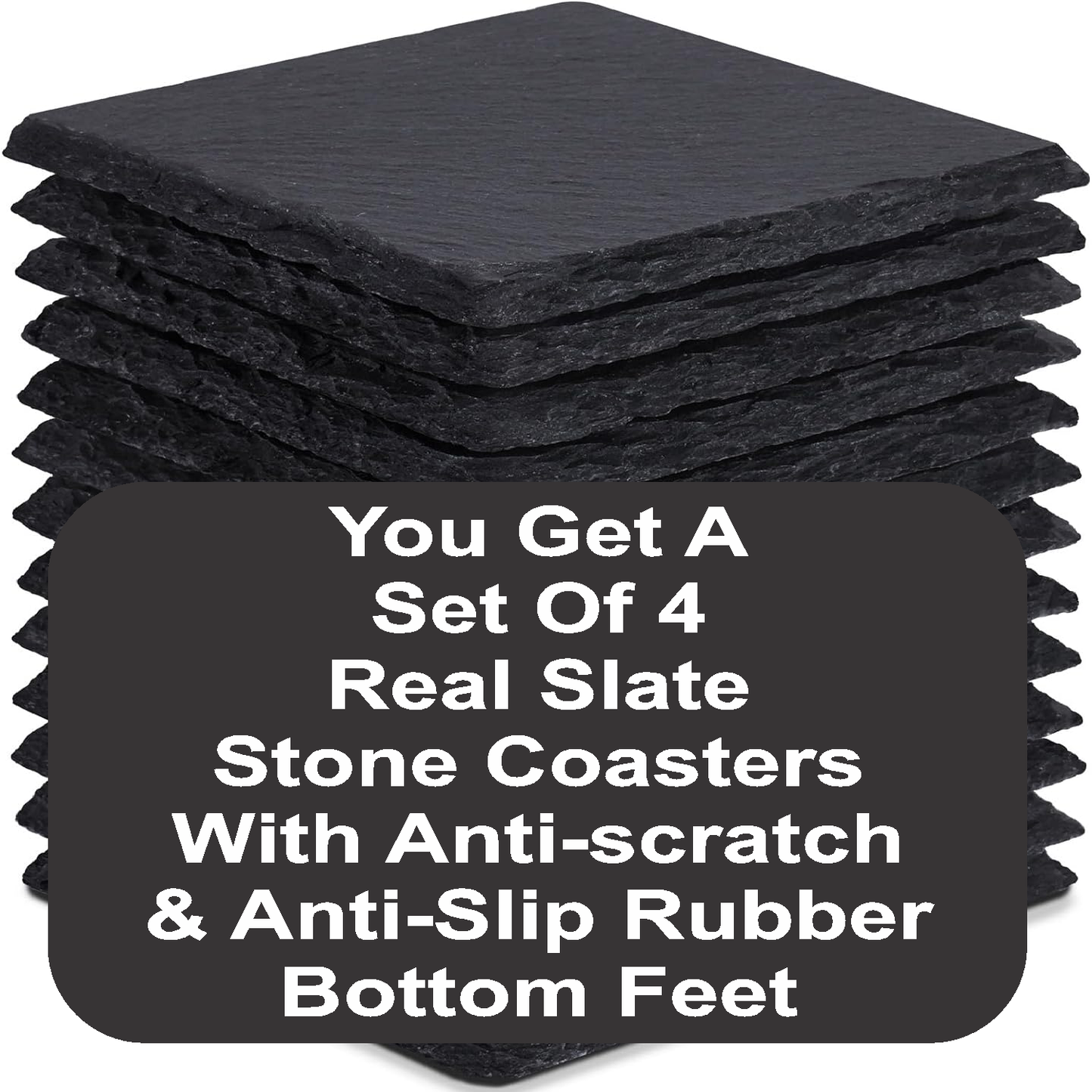 BJ's & Beer, That's Why I'm Here - Set of 4 Black Slate Stone Coasters