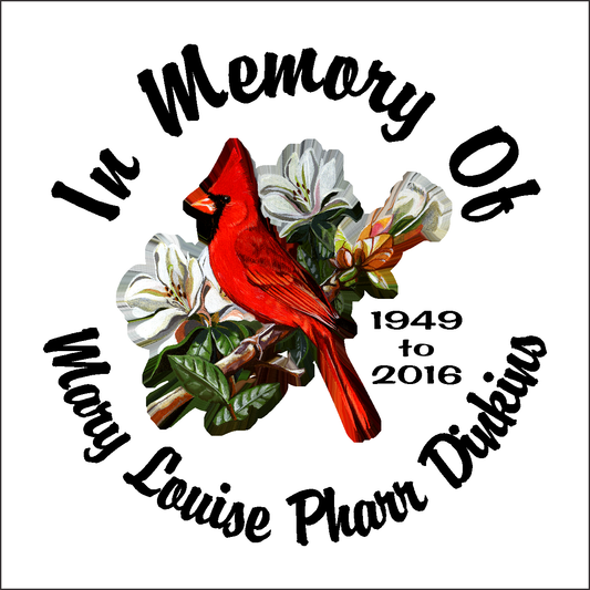 Cardinal Red Bird Full Color - Celebration Of Life Decal