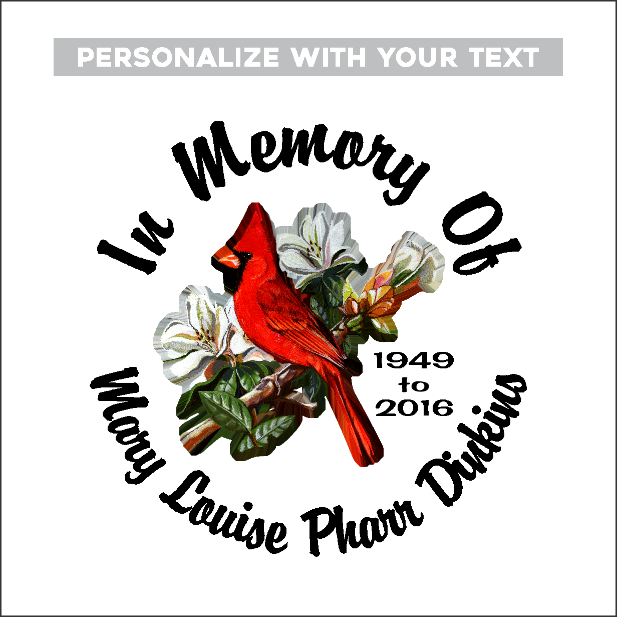 Cardinal Red Bird Full Color - Celebration Of Life Decal