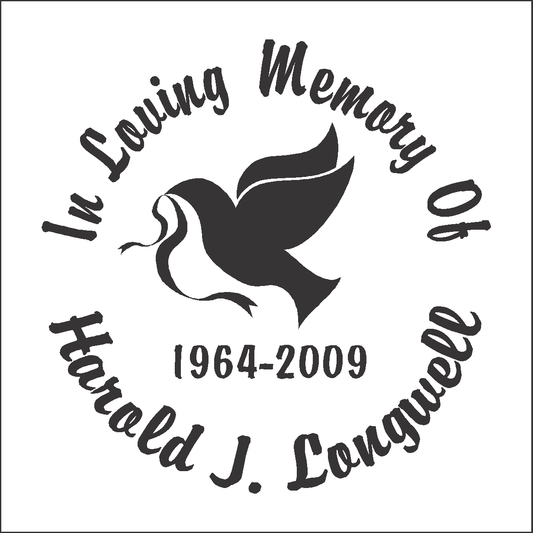 Dove with Ribbon - Celebration Of Life Decal