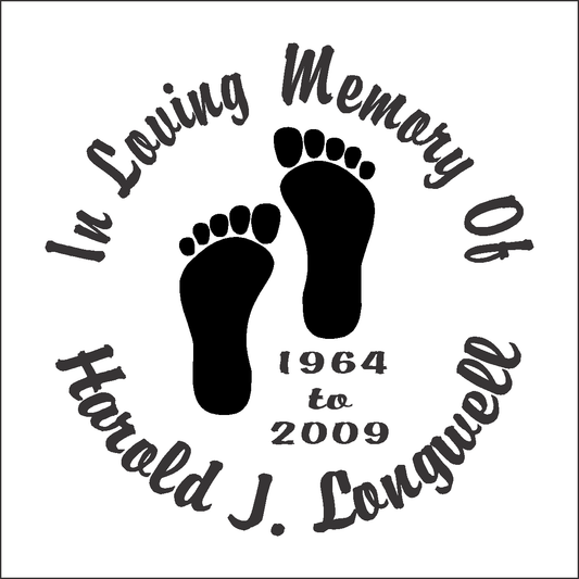 Foot Prints - Celebration Of Life Decal