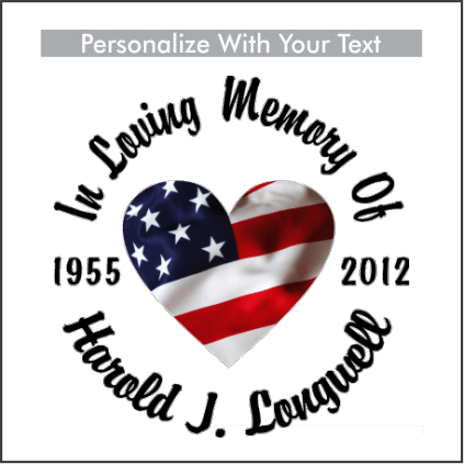 Full Color HEART Flag - Celebration Of Life Decal