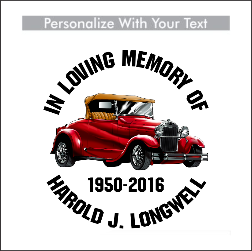 Full Color Hot Rod - Celebration Of Life Decal