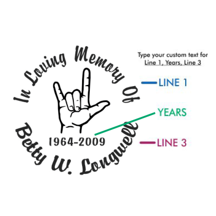 I LOVE YOU - Sign Language  - Celebration Of Life Decal ILY