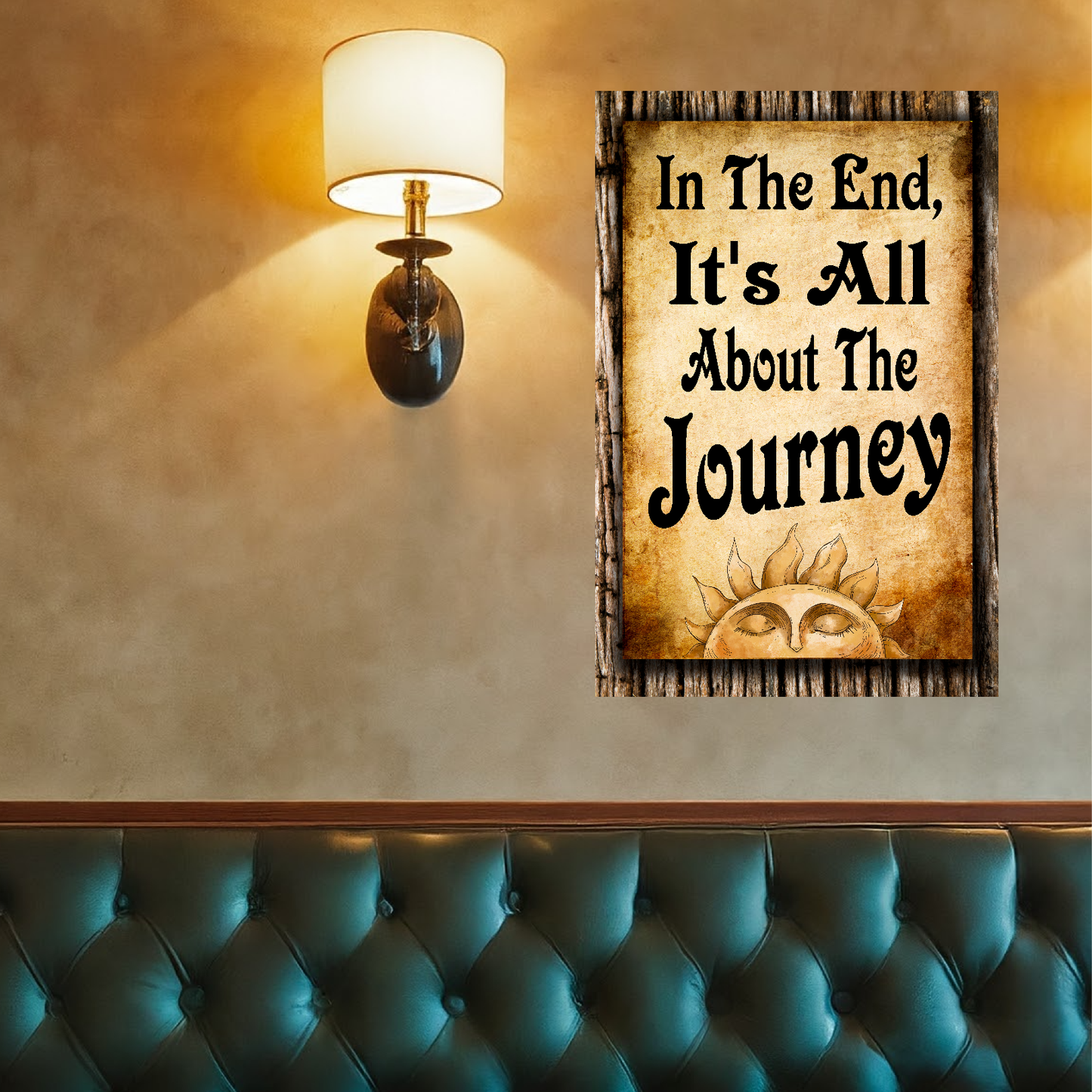 It's All About The Journey - 12" x 18" Vintage Metal Sign