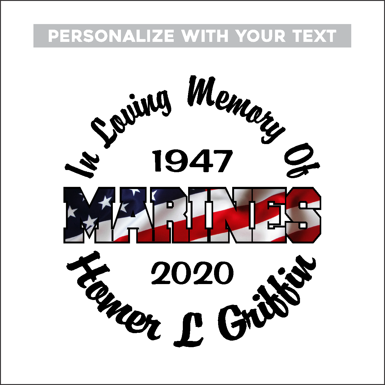 MARINES Full Color Flag - Celebration Of Life Decal