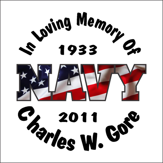NAVY Full Color Flag - Celebration Of Life Decal