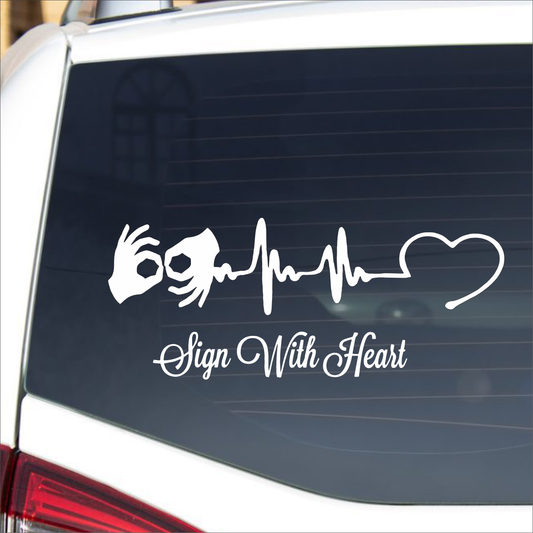 SIGN WITH HEART ASL - Sign Language Decal