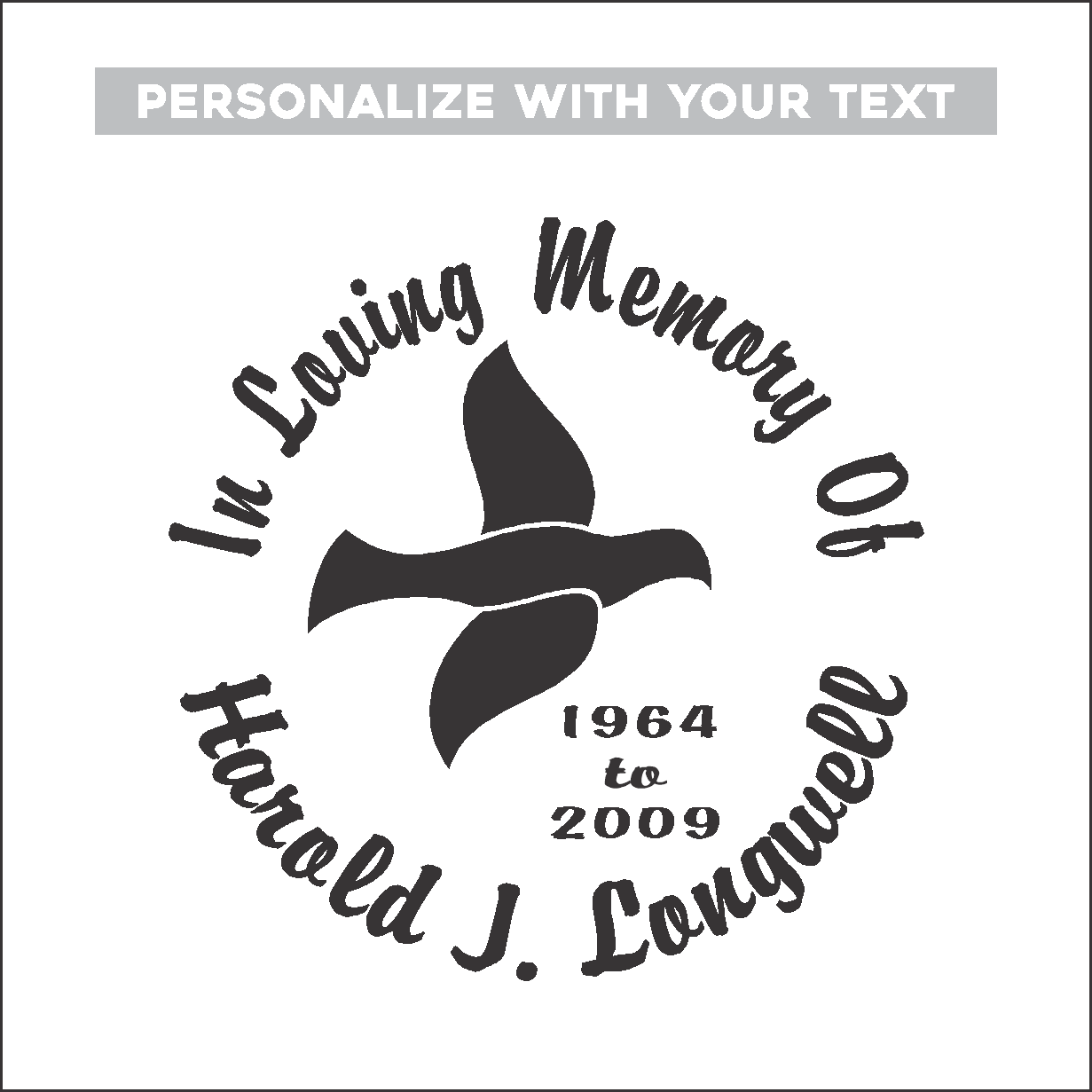 Soaring Dove - Celebration Of Life Decal