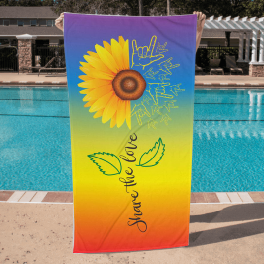 Share The Love PRIDE ASL - Luxury Beach Towel