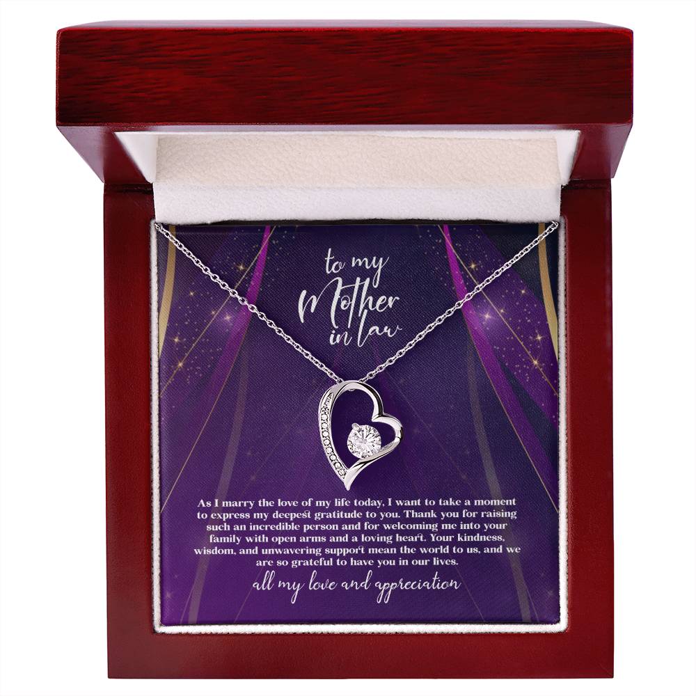 To my Mother-In-Law on my wedding day - All my Love and Appreciation Heart Necklace