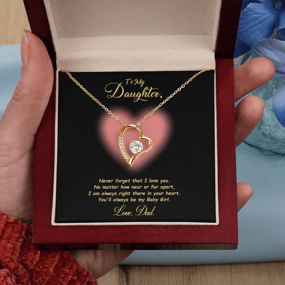 To My Daughter, You'll Always Be My Baby Girl - Dazzling Forever Love Necklace
