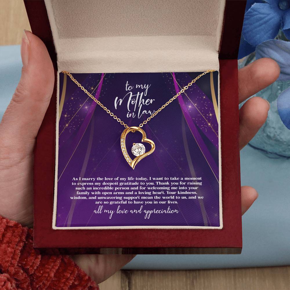 To my Mother-In-Law on my wedding day - All my Love and Appreciation Heart Necklace