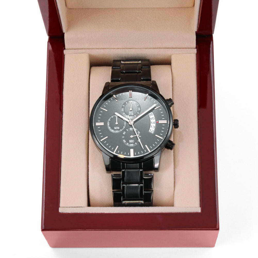 Customized Black Chronograph Watch - Gifts From The Heart