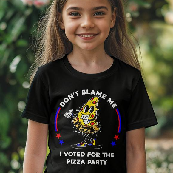 Funny Kids T-shirt - I Voted For The Pizza Party - Youth Tshirt