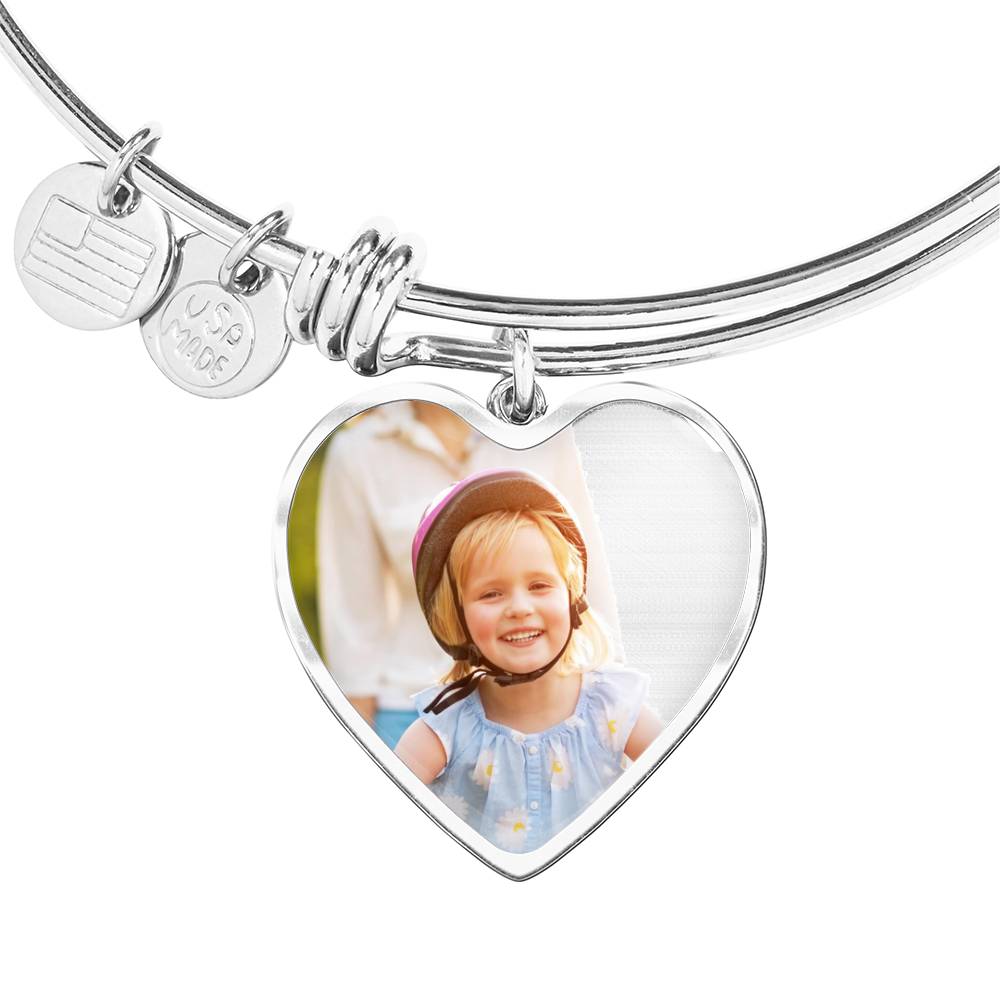 The Perfect Gift For Mom, Personalized and Customized Photo Heart Bracelet