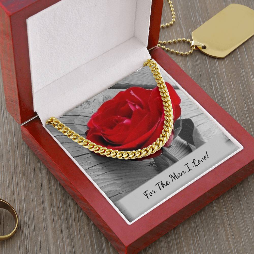 Cuban Link Chain with Personalized Message Card for Him