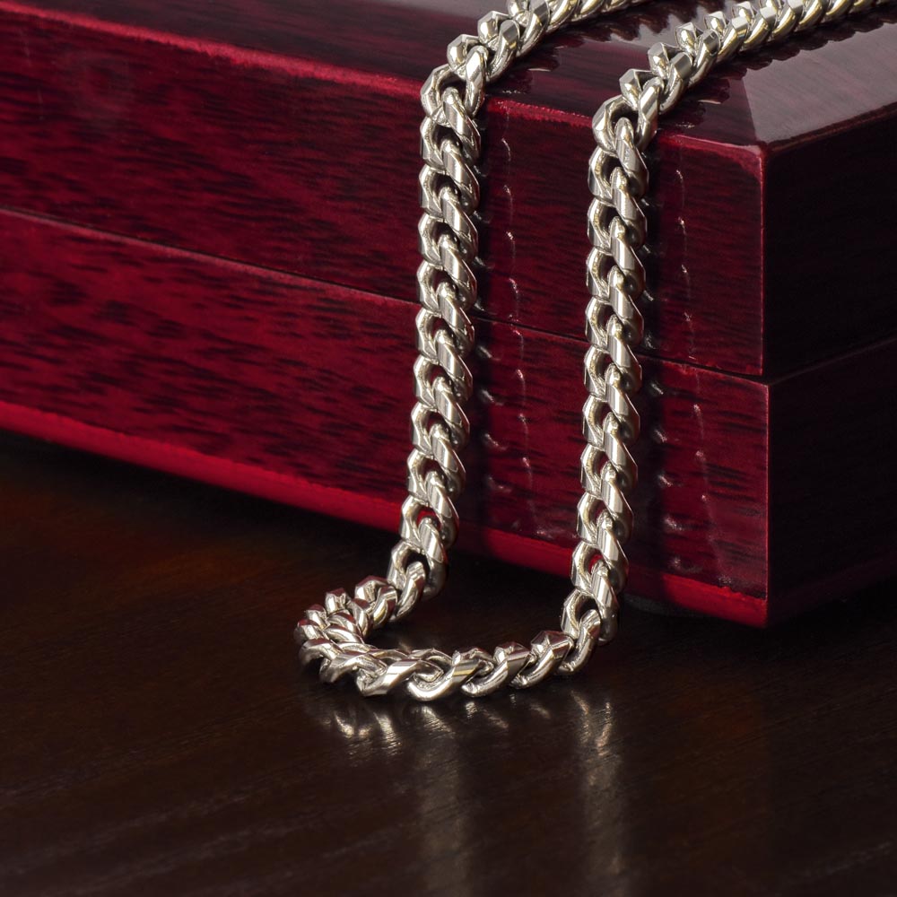 Cuban Link Chain with Personalized Message Card for Him