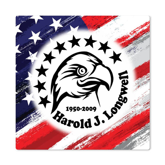 Personalized Patriotic Eagle & Stars Wall Memorial High Gloss Metal Print