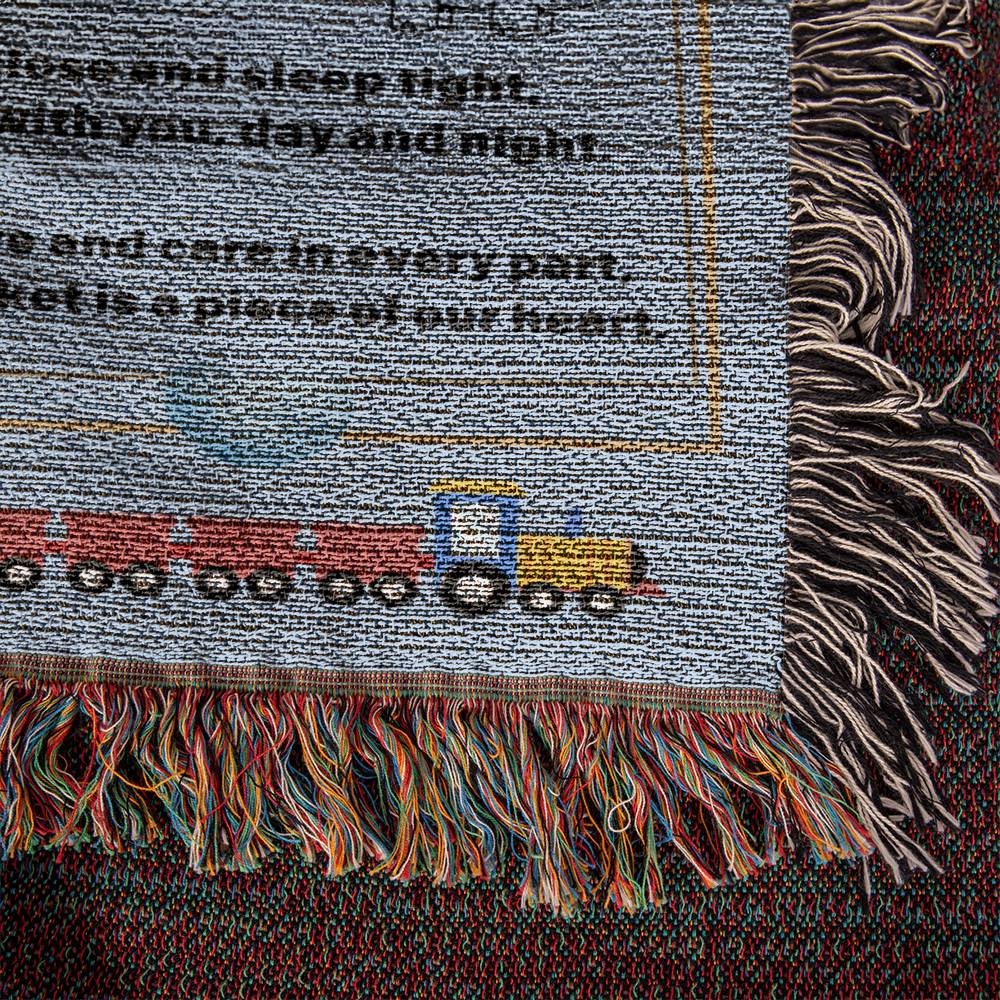 Heirloom Woven Baby Blanket - Welcome, dear one, to the world so bright, This blanket wraps you in love's gentle light.