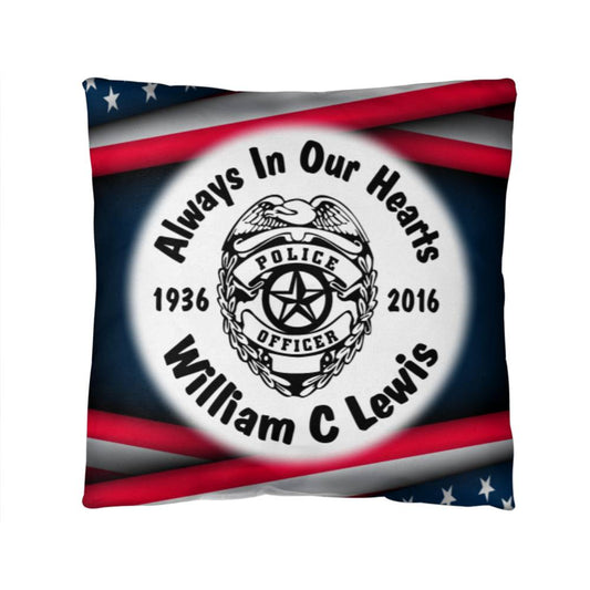 Police Badge 2 Personalized Memorial Pillow