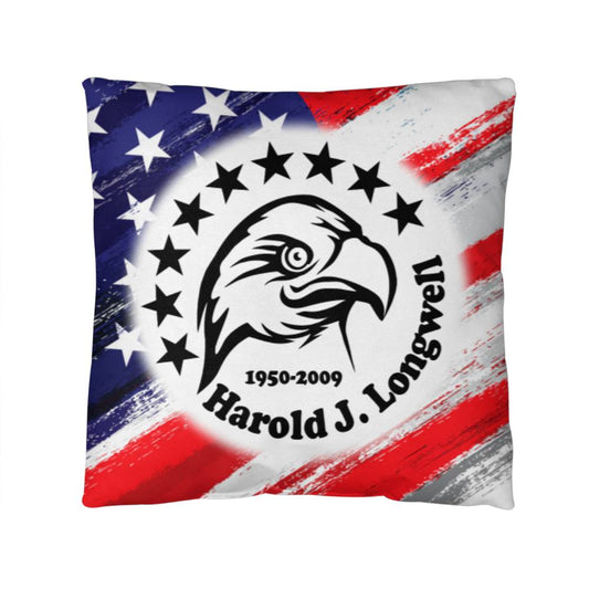 Patriotic Eagle & Stars Personalized Memorial Pillow