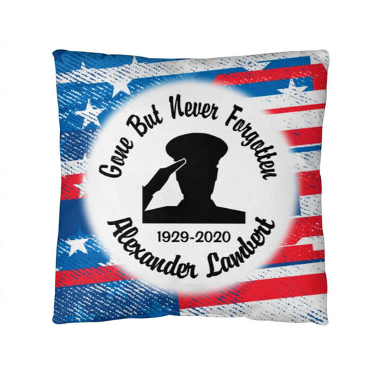 Patriotic Military Salute Personalized Memorial Pillow