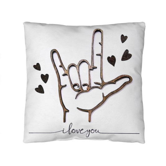 ASL - I Love You Image Custom Throw Pillow - ILY