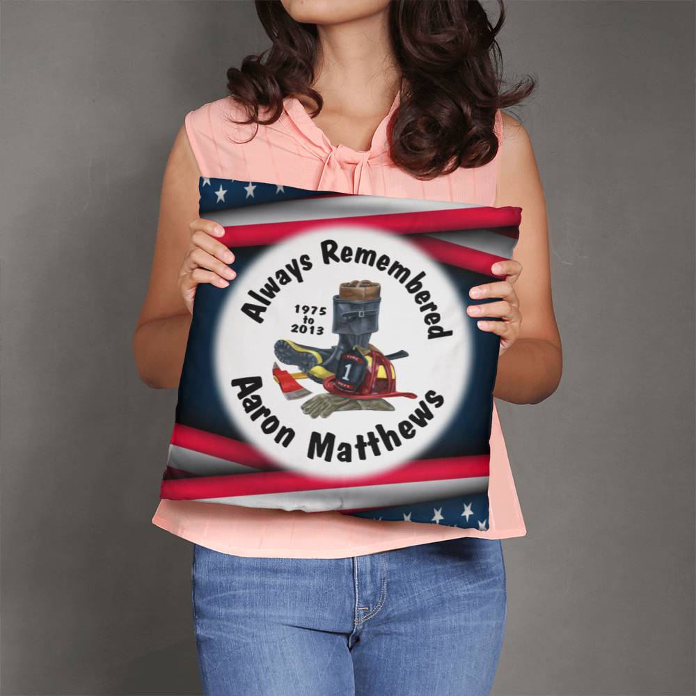 Full Color Fire Gear Personalized Memorial Pillow #2