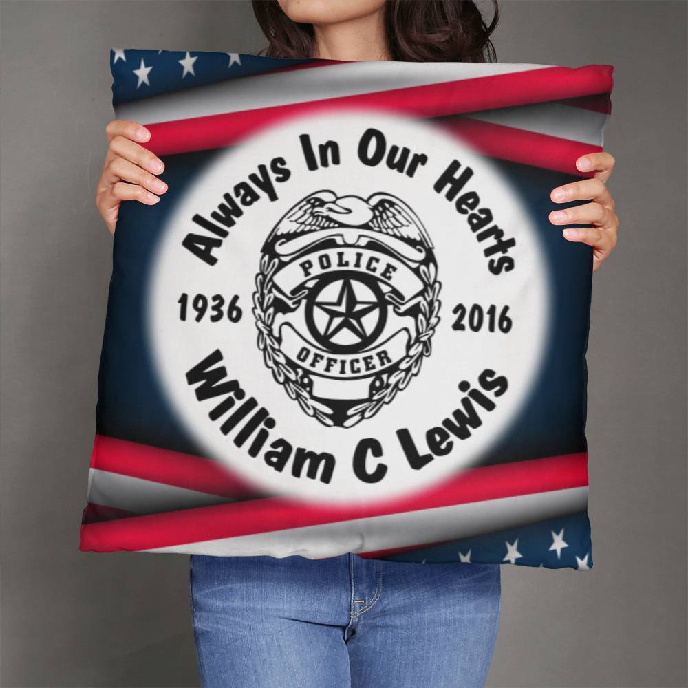 Police Badge 2 Personalized Memorial Pillow