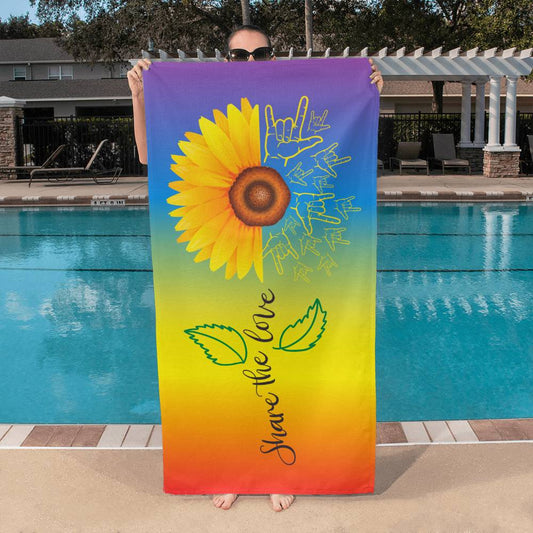 Share The Love PRIDE ASL - Luxury Bath Towel