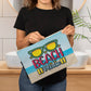 Beach Vibes - Beach Please! - Large Fabric Zippered Pouch
