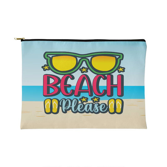 Beach Vibes, Beach Please! - Small Fabric Zippered Pouch