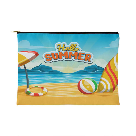 Beach Vibes, Hello Summer -Small Fabric Zippered Pouch