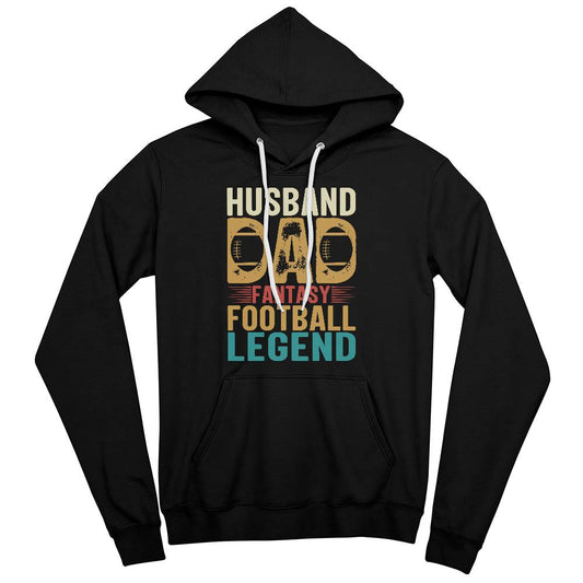 Best Gift For Husband Dad - Fantasy Football Legend - Black Pullover Hooded Sweatshirt