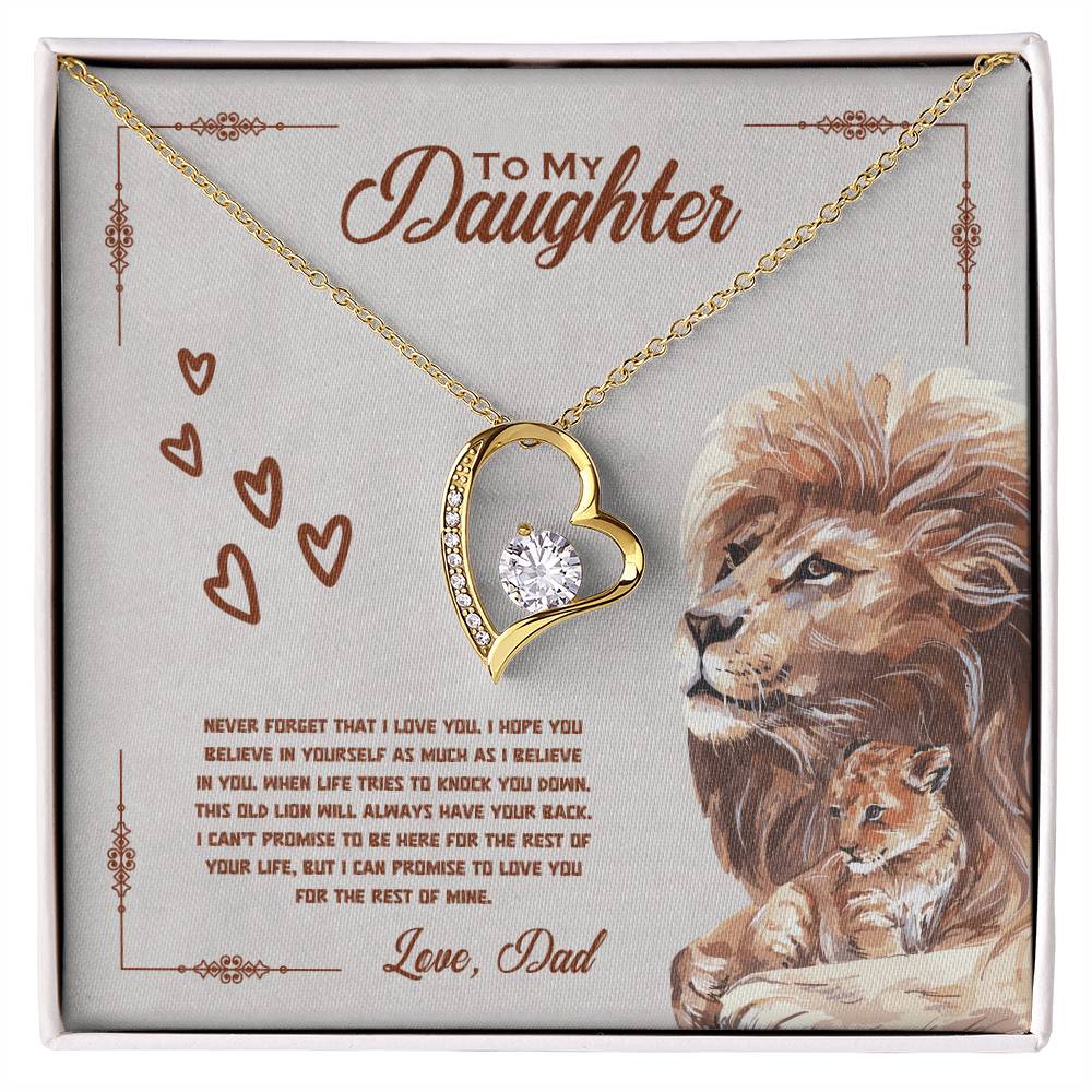 To My Daughter, Love Dad, Never Forget That I Love You - Dazzling Forever Love Necklace