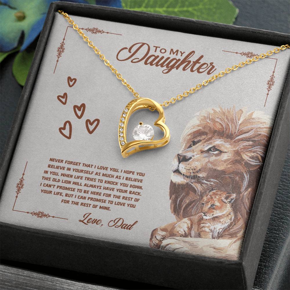 To My Daughter, Love Dad, Never Forget That I Love You - Dazzling Forever Love Necklace