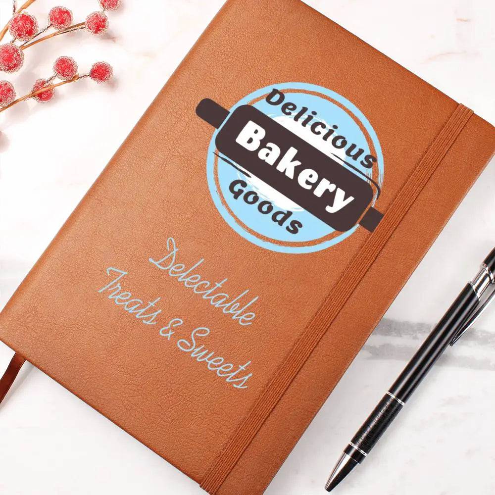 Baked Goods - Recipe Book, and Healthy Food Journal - Leatherbound Notebook - Gifts From The Heart