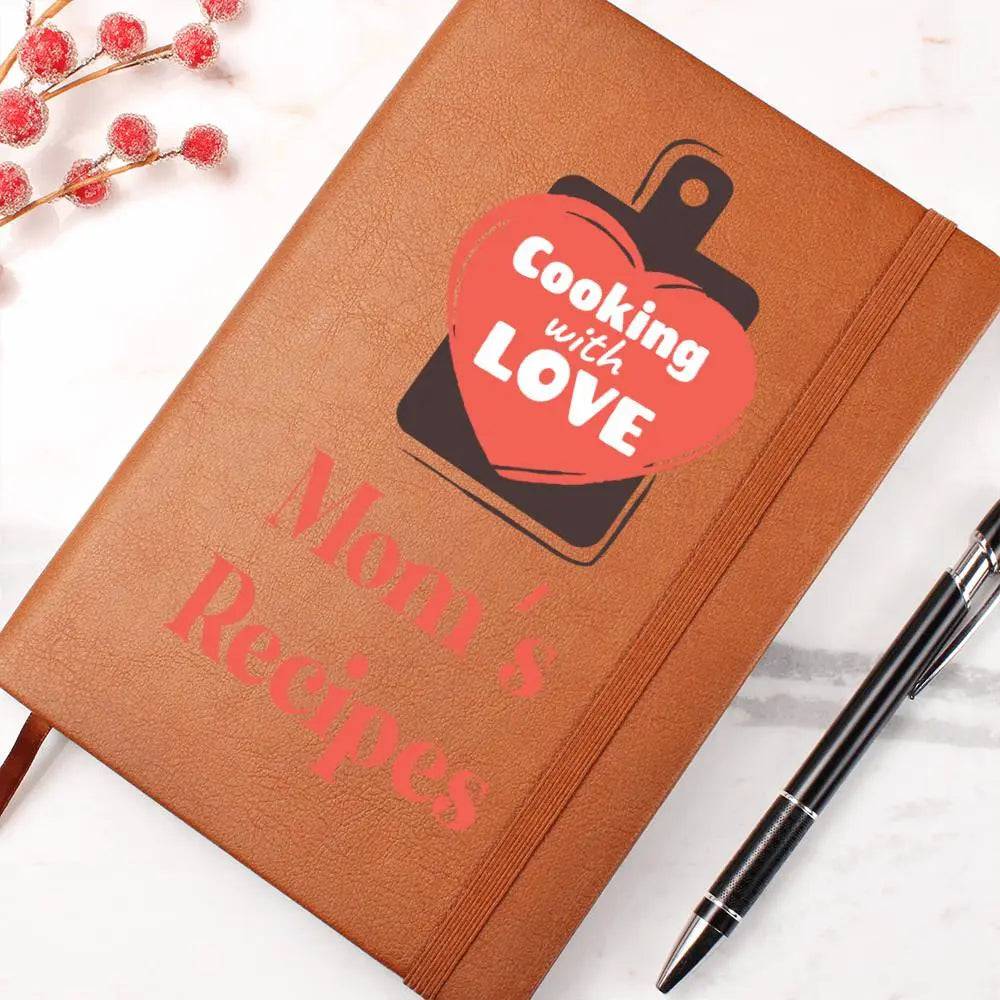 Cooking With Love - Recipe Book, and Healthy Food Journal - Leatherbound Notebook - Gifts From The Heart