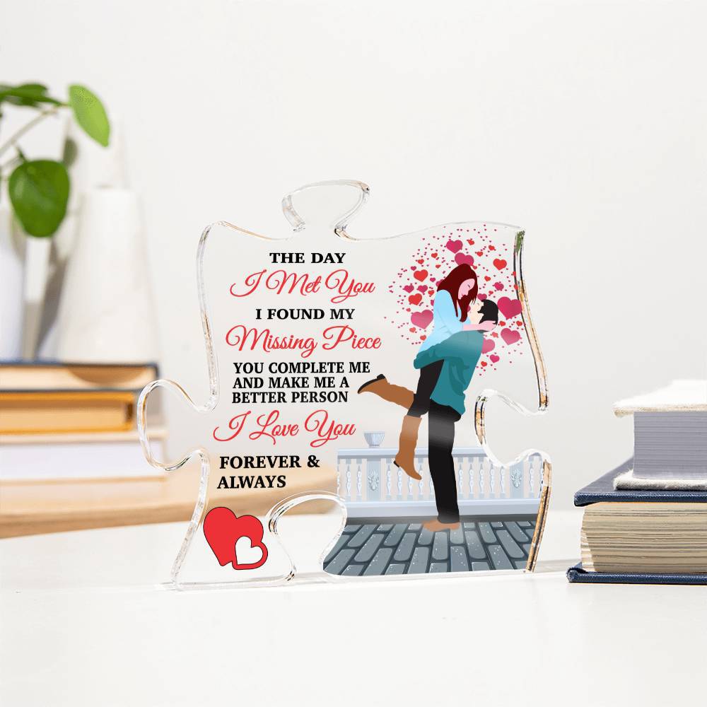 The Day I Met You (Red) ~ Acrylic Puzzle Plaque - Gifts From The Heart
