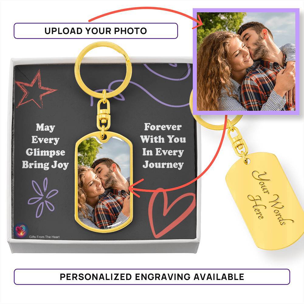 Carry Memories, Hold Moments: Personalized Dog Tag Photo Keychain - Gifts From The Heart