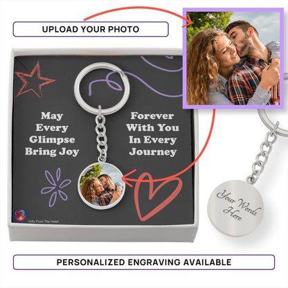Carry Memories, Hold Moments: Personalized Round  Photo Keychain - Gifts From The Heart