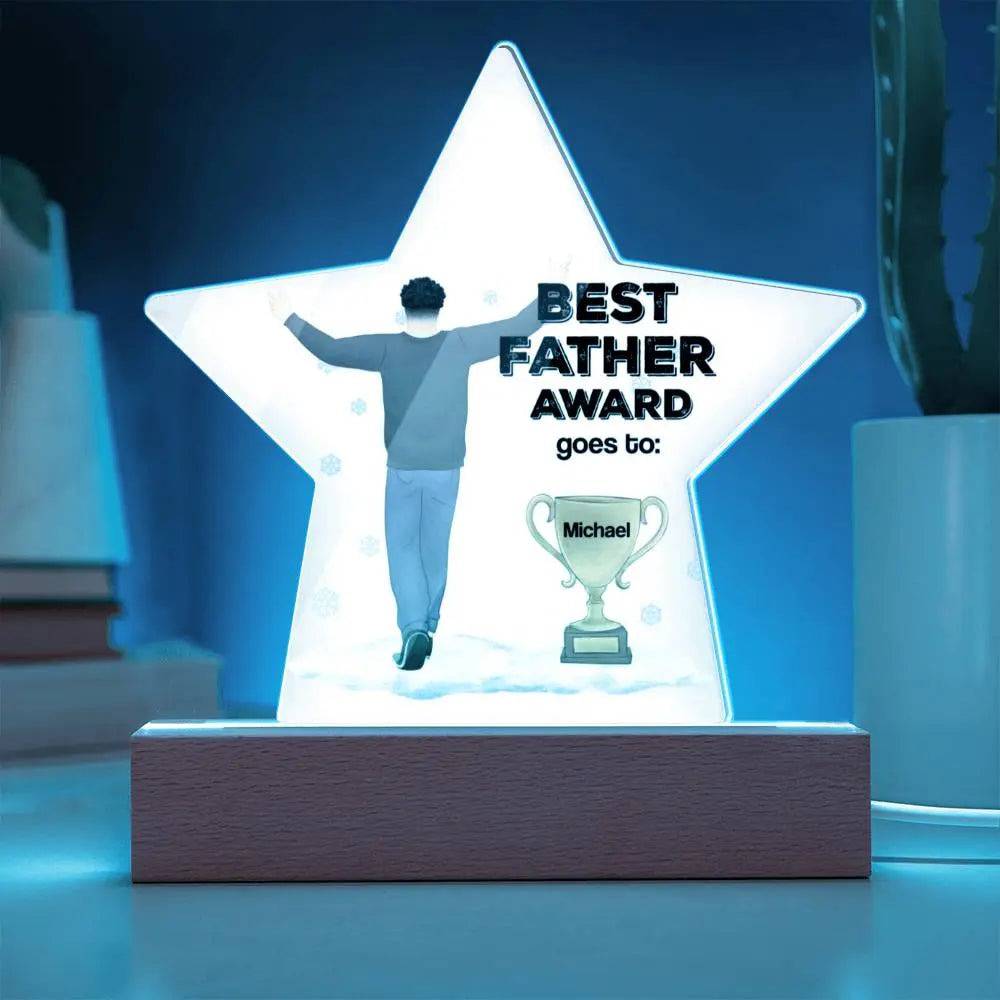Best Father Award (Personalized) ~ Star Acrylic Plaque - Gifts From The Heart